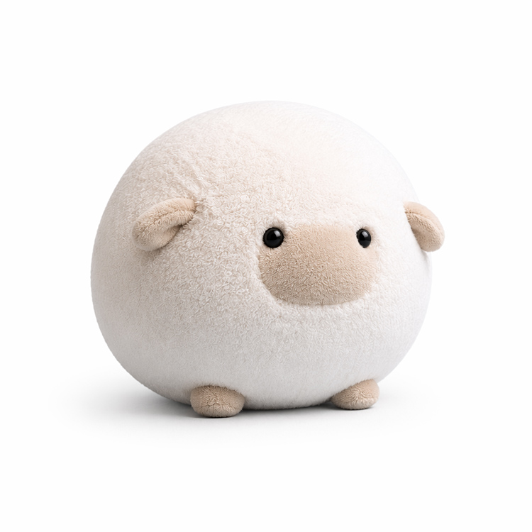 Marshmallow stílusú kerek bárány plüssjáték