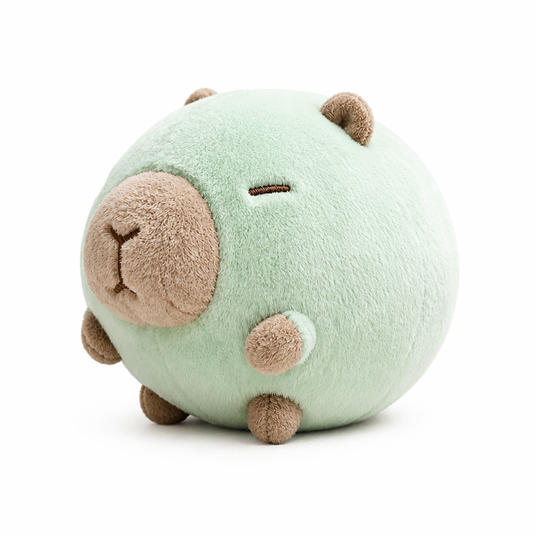Menta zöld kerek Capybara plüss ölelhető párna