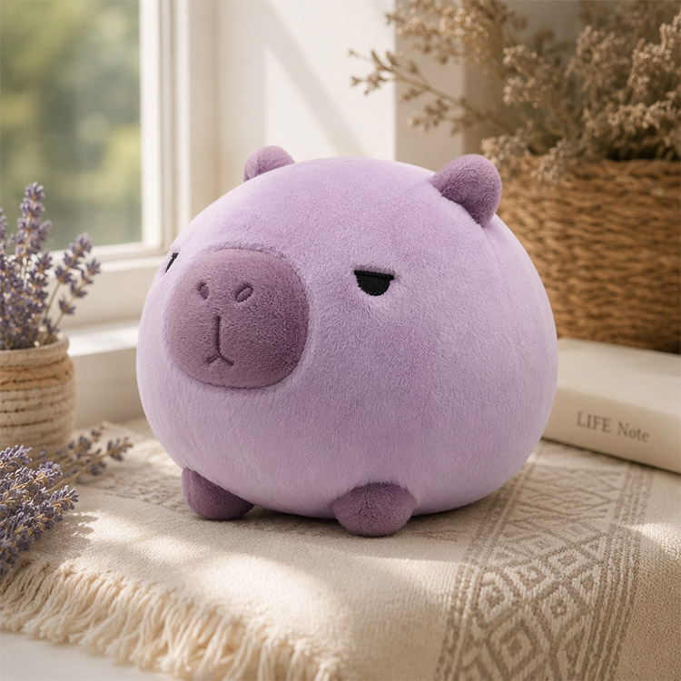 Lila Capybara plüss