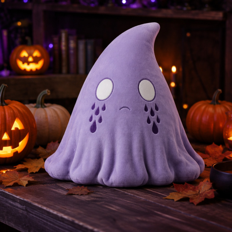 Lila Szomorú Spooky Ghost töltött játék